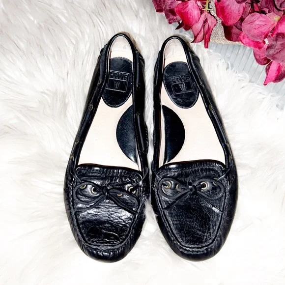 FRYE Reagan Campus Driver in Black Leather